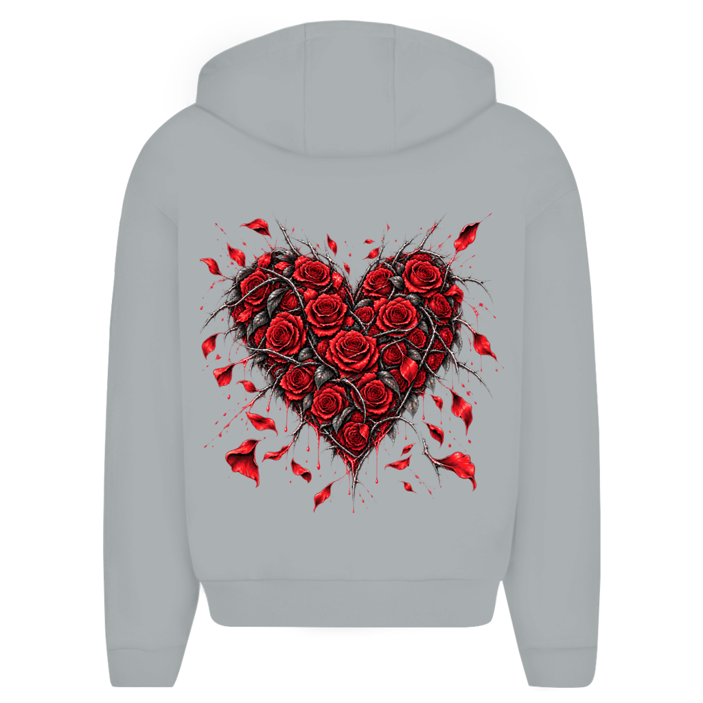 Herren Oversize Zipper Hoodie Roses