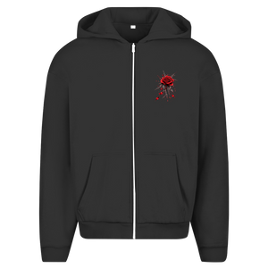 Herren Oversize Zipper Hoodie Roses