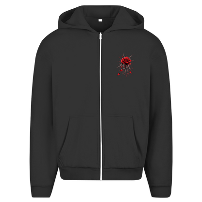 Herren Oversize Zipper Hoodie Roses