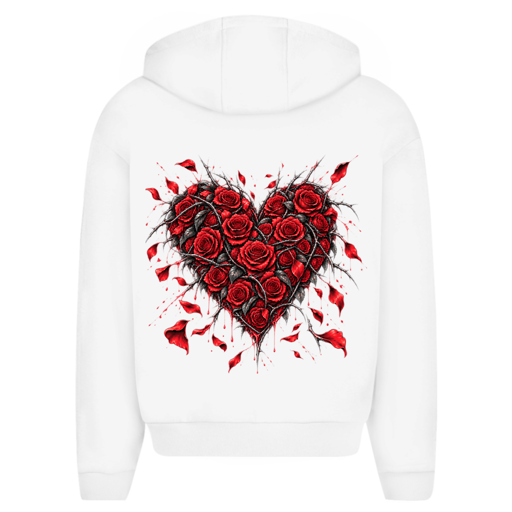 Herren Oversize Zipper Hoodie Roses