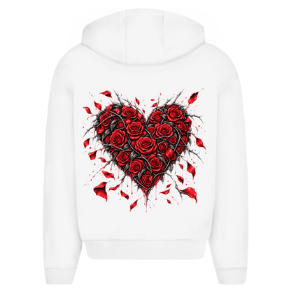 Herren Oversize Zipper Hoodie Roses