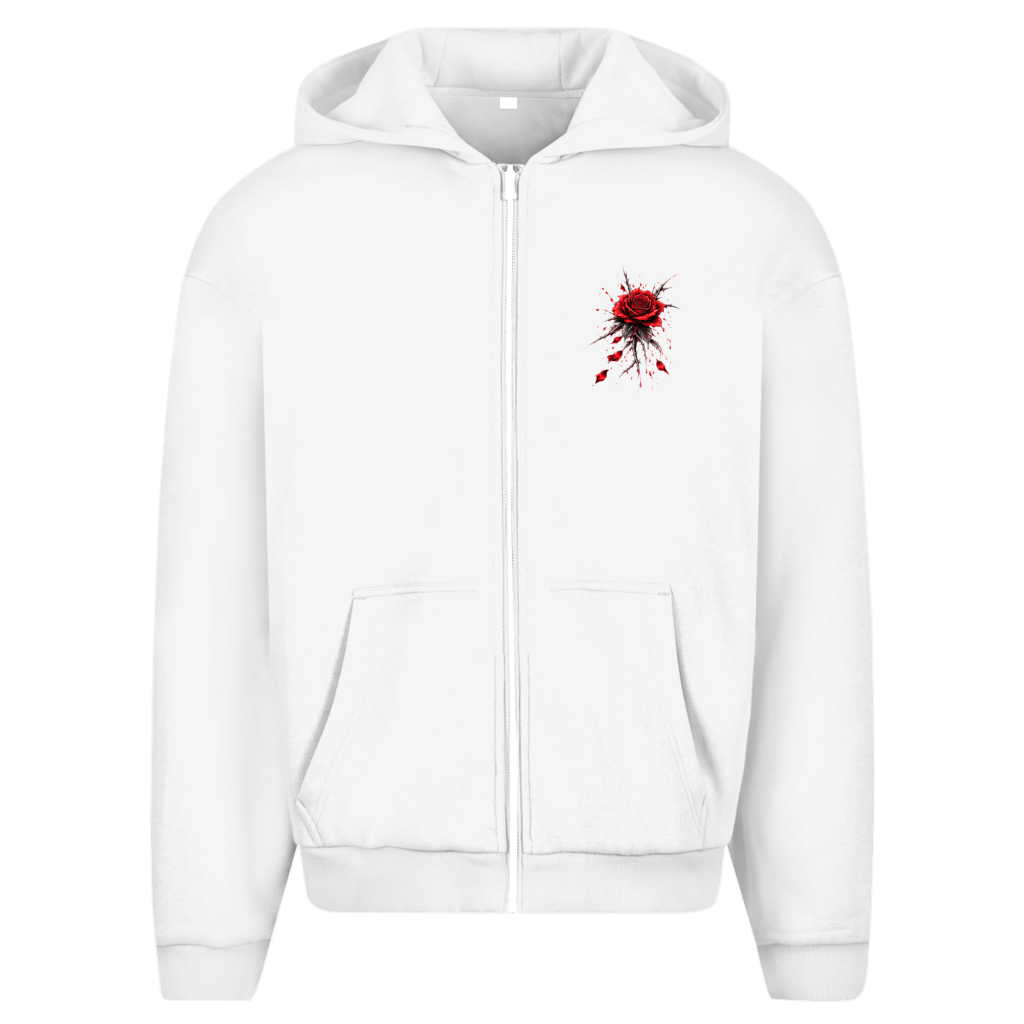 Herren Oversize Zipper Hoodie Roses