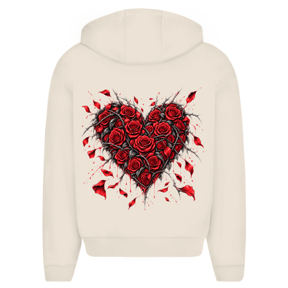 Herren Oversize Zipper Hoodie Roses