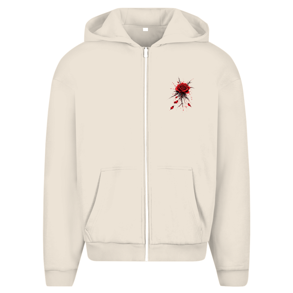 Herren Oversize Zipper Hoodie Roses
