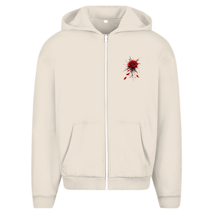 Herren Oversize Zipper Hoodie Roses