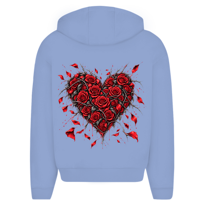 Herren Oversize Zipper Hoodie Roses