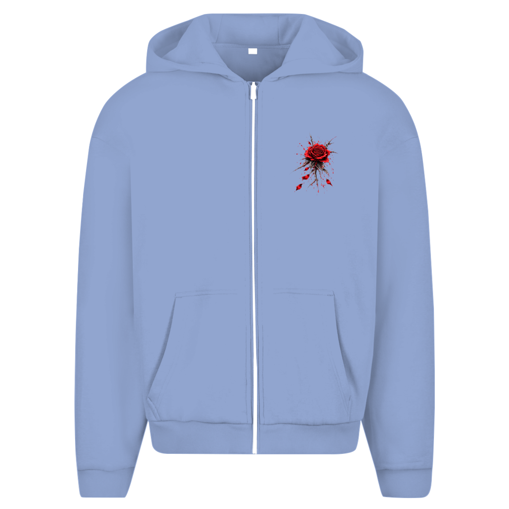 Herren Oversize Zipper Hoodie Roses