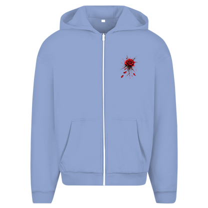 Herren Oversize Zipper Hoodie Roses