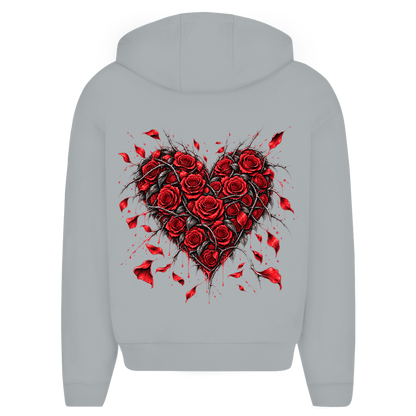 Herren Oversize Zipper Hoodie Roses