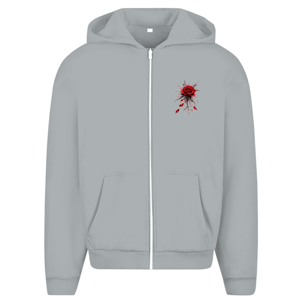 Herren Oversize Zipper Hoodie Roses